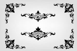 Text separator Baroque decoratice divider book typography ornament design elements vintage dividing shapes Border illustration vector
