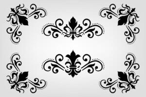 Text separator Baroque decoratice divider book typography ornament design elements vintage dividing shapes Border illustration vector