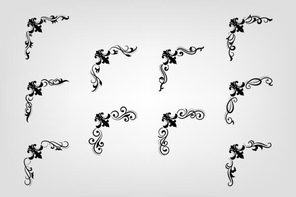 Text separator Baroque decoratice divider book typography ornament design elements vintage dividing shapes Border illustration