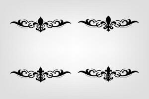 Text separator Baroque decoratice divider book typography ornament design elements vintage dividing shapes Border illustration vector