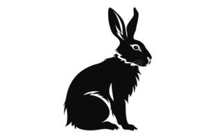 A Rabbit silhouette vector, Easter bunny black clipart vector