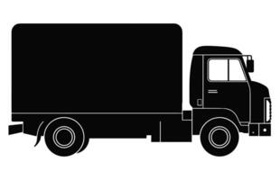 Clásico Leche camión silueta aislado en un blanco fondo, Leche petrolero camión negro vector
