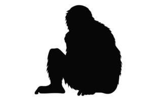 mono silueta vector aislado en un blanco fondo, un chimpancé mono negro clipart