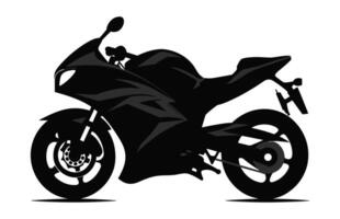 Motorbike vector black and white silhouette isolated on a white background