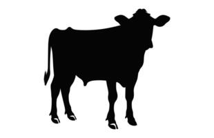 Cow black Silhouette Vector isolated on a white background