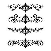 Text separator Baroque decoratice divider book typography ornament design elements vintage dividing shapes Border illustration vector