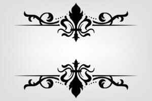 Text separator Baroque decoratice divider book typography ornament design elements vintage dividing shapes Border illustration vector