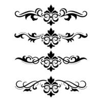 Text separator Baroque decoratice divider book typography ornament design elements vintage dividing shapes Border illustration vector