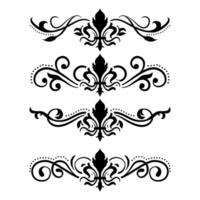Text separator Baroque decoratice divider book typography ornament design elements vintage dividing shapes Border illustration vector