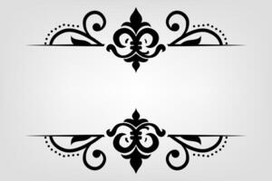 Text separator Baroque decoratice divider book typography ornament design elements vintage dividing shapes Border illustration vector