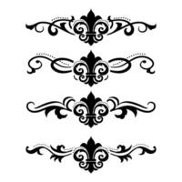 Text separator Baroque decoratice divider book typography ornament design elements vintage dividing shapes Border illustration vector