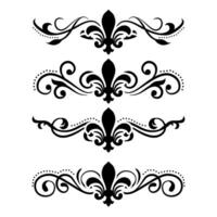 Text separator Baroque decoratice divider book typography ornament design elements vintage dividing shapes Border illustration vector