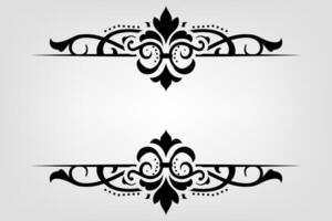 Text separator Baroque decoratice divider book typography ornament design elements vintage dividing shapes Border illustration vector