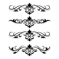 Text separator Baroque decoratice divider book typography ornament design elements vintage dividing shapes Border illustration vector