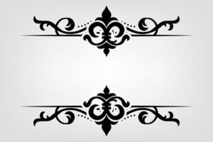 Text separator Baroque decoratice divider book typography ornament design elements vintage dividing shapes Border illustration vector