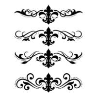 Text separator Baroque decoratice divider book typography ornament design elements vintage dividing shapes Border illustration vector