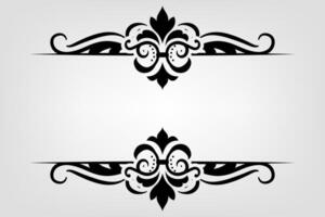 Text separator Baroque decoratice divider book typography ornament design elements vintage dividing shapes Border illustration vector