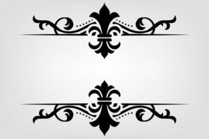 Text separator Baroque decoratice divider book typography ornament design elements vintage dividing shapes Border illustration vector