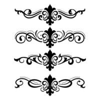 Text separator Baroque decoratice divider book typography ornament design elements vintage dividing shapes Border illustration vector