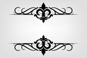Text separator Baroque decoratice divider book typography ornament design elements vintage dividing shapes Border illustration vector