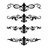 Text separator Baroque decoratice divider book typography ornament design elements vintage dividing shapes Border illustration vector