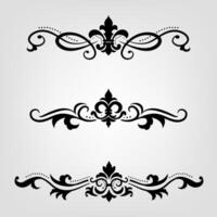 Text separator Baroque decoratice divider book typography ornament design elements vintage dividing shapes Border illustration vector