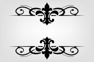 Text separator Baroque decoratice divider book typography ornament design elements vintage dividing shapes Border illustration vector