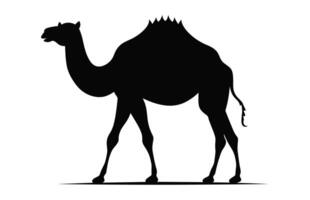 Camel black Silhouette vector isolated on a white background
