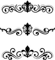 Text separator Baroque decoratice divider book typography ornament design elements vintage dividing shapes Border illustration vector