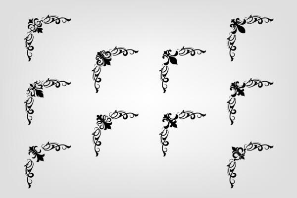 Text separator Baroque decoratice divider book typography ornament design elements vintage dividing shapes Border illustration