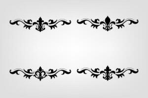 Text separator Baroque decoratice divider book typography ornament design elements vintage dividing shapes Border illustration vector