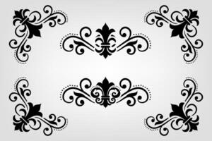 Text separator Baroque decoratice divider book typography ornament design elements vintage dividing shapes Border illustration vector