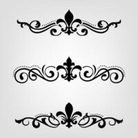 Text separator Baroque decoratice divider book typography ornament design elements vintage dividing shapes Border illustration vector