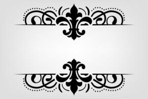 Text separator Baroque decoratice divider book typography ornament design elements vintage dividing shapes Border illustration vector