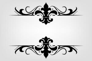 Text separator Baroque decoratice divider book typography ornament design elements vintage dividing shapes Border illustration vector