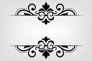Text separator Baroque decoratice divider book typography ornament design elements vintage dividing shapes Border illustration vector