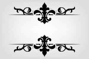 Text separator Baroque decoratice divider book typography ornament design elements vintage dividing shapes Border illustration vector