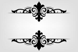 Text separator Baroque decoratice divider book typography ornament design elements vintage dividing shapes Border illustration vector