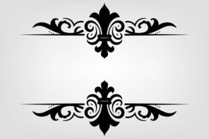 Text separator Baroque decoratice divider book typography ornament design elements vintage dividing shapes Border illustration vector