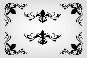 Text separator Baroque decoratice divider book typography ornament design elements vintage dividing shapes Border illustration vector