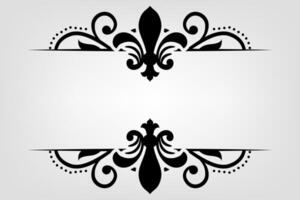 Text separator Baroque decoratice divider book typography ornament design elements vintage dividing shapes Border illustration vector
