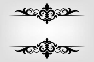 Text separator Baroque decoratice divider book typography ornament design elements vintage dividing shapes Border illustration vector