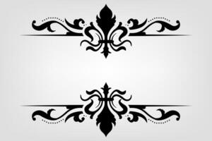 Text separator Baroque decoratice divider book typography ornament design elements vintage dividing shapes Border illustration vector