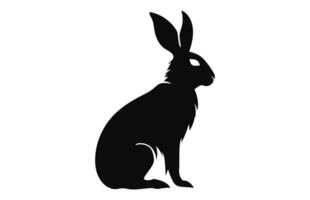 Rabbit silhouette vector isolated on a white background