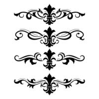 Text separator Baroque decoratice divider book typography ornament design elements vintage dividing shapes Border illustration vector