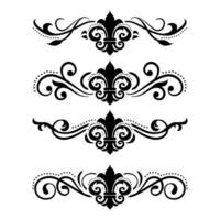 Text separator Baroque decoratice divider book typography ornament design elements vintage dividing shapes Border illustration vector
