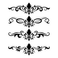Text separator Baroque decoratice divider book typography ornament design elements vintage dividing shapes Border illustration vector