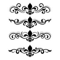 Text separator Baroque decoratice divider book typography ornament design elements vintage dividing shapes Border illustration vector