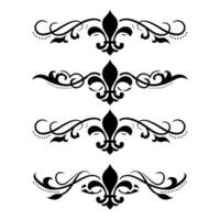 Text separator Baroque decoratice divider book typography ornament design elements vintage dividing shapes Border illustration vector