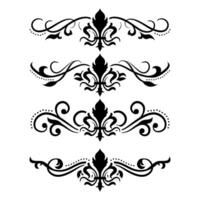 Text separator Baroque decoratice divider book typography ornament design elements vintage dividing shapes Border illustration vector